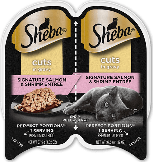 Sheba Cuts In Gravy Salmon And Shrimp Entrée